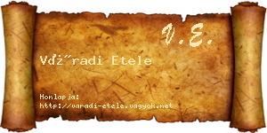 Váradi Etele névjegykártya